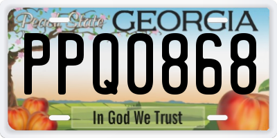 GA license plate PPQ0868