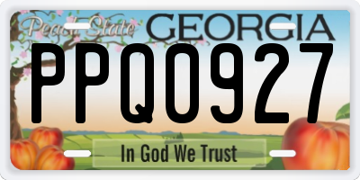 GA license plate PPQ0927