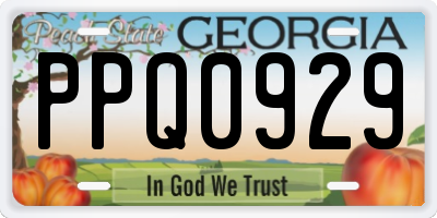 GA license plate PPQ0929