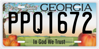 GA license plate PPQ1672