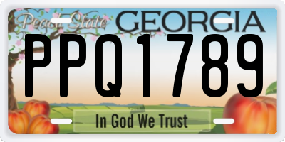 GA license plate PPQ1789