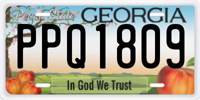 GA license plate PPQ1809