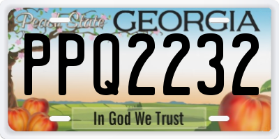 GA license plate PPQ2232