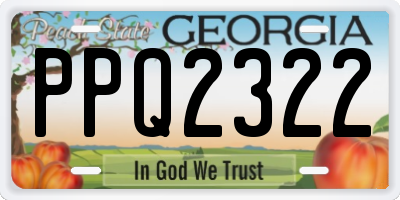 GA license plate PPQ2322