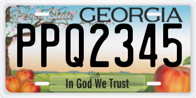 GA license plate PPQ2345