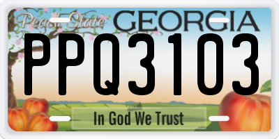 GA license plate PPQ3103