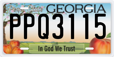 GA license plate PPQ3115