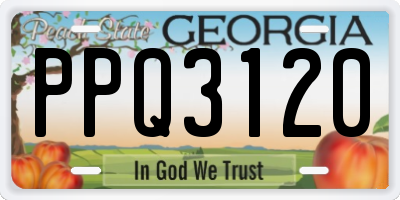 GA license plate PPQ3120