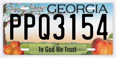 GA license plate PPQ3154