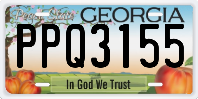 GA license plate PPQ3155