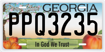 GA license plate PPQ3235