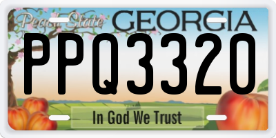 GA license plate PPQ3320