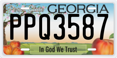 GA license plate PPQ3587