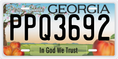 GA license plate PPQ3692