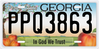 GA license plate PPQ3863