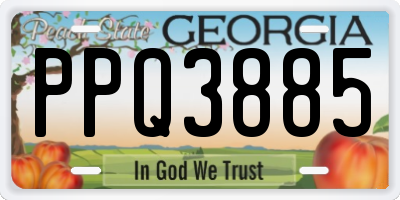 GA license plate PPQ3885