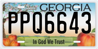 GA license plate PPQ6643