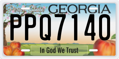 GA license plate PPQ7140