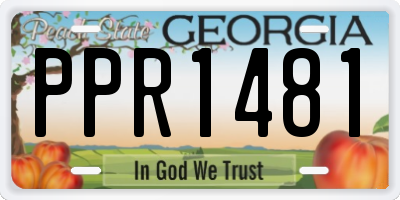 GA license plate PPR1481