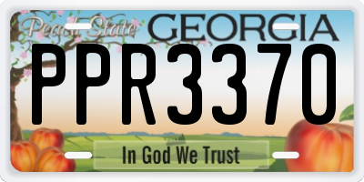 GA license plate PPR3370