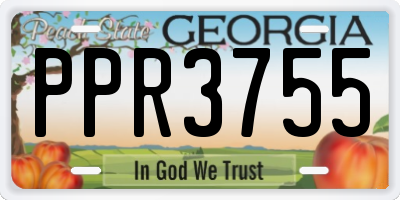 GA license plate PPR3755