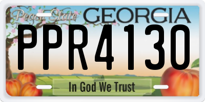 GA license plate PPR4130