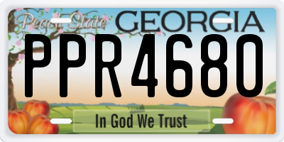 GA license plate PPR4680