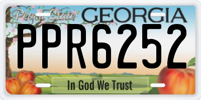 GA license plate PPR6252
