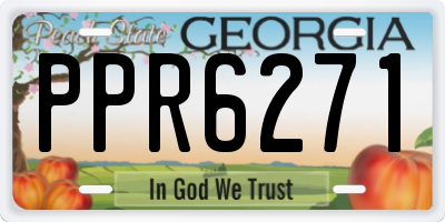GA license plate PPR6271