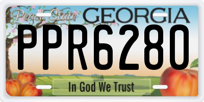 GA license plate PPR6280