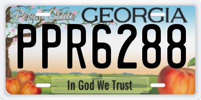 GA license plate PPR6288