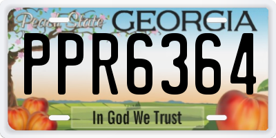 GA license plate PPR6364