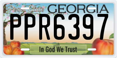 GA license plate PPR6397