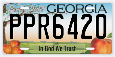 GA license plate PPR6420