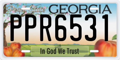 GA license plate PPR6531