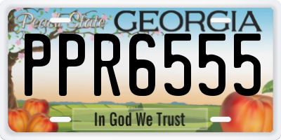 GA license plate PPR6555