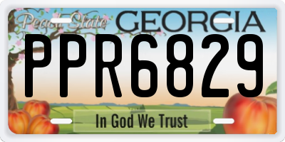 GA license plate PPR6829