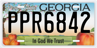GA license plate PPR6842