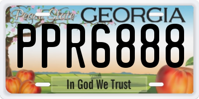 GA license plate PPR6888