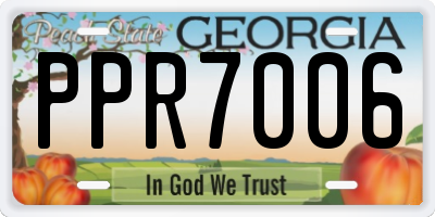 GA license plate PPR7006