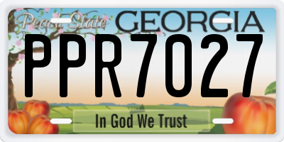 GA license plate PPR7027