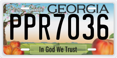 GA license plate PPR7036