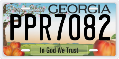 GA license plate PPR7082
