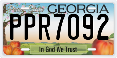 GA license plate PPR7092