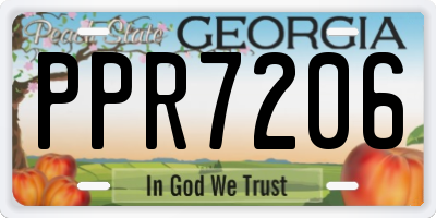 GA license plate PPR7206