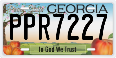 GA license plate PPR7227