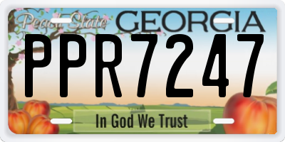 GA license plate PPR7247