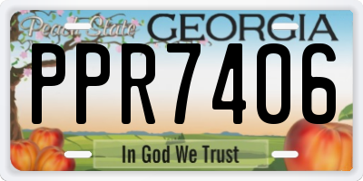 GA license plate PPR7406