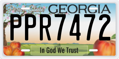 GA license plate PPR7472