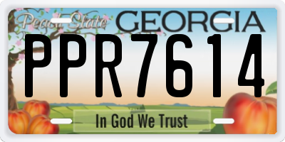 GA license plate PPR7614